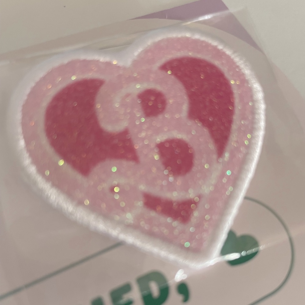 NWT Stoney Clover Lane x Barbie Sparkling Pink Heart Logo Patch Malibu Movie